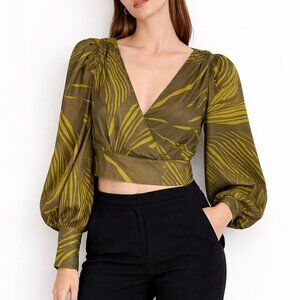 Banana republic Olive Green Patterned Women's Top, no belt